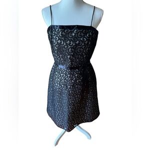 White‎ House Black Market Satin Swirl Patterned Strapless Cocktail Party Dress